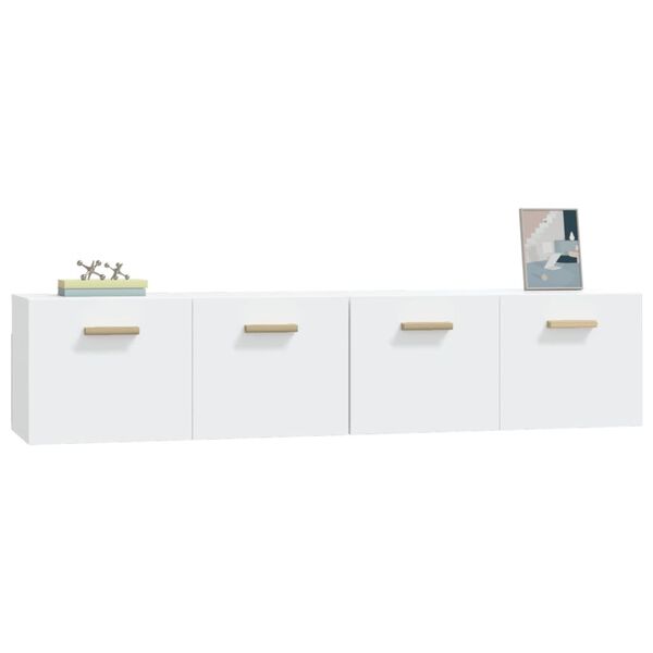 vidaXL Mobili Parete 2 pz Bianco 80x35x36,5cm Legno Multistrato