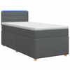 vidaXL Letto box spring con materasso Grigio Scuro 90 x 190 cm Tessuto