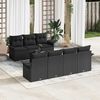 vidaXL Set Divano da Giardino con cuscino 8 pcs Nero polyrattan