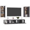 vidaXL Set Mobili TV 5 pz Grigio Lucido in Legno Multistrato