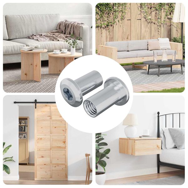 vidaXL Dado a bloccaggio 2 pcs Nichel M6 x 25 mm Acciaio