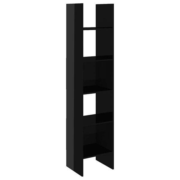 vidaXL Libreria Nero Lucido 40x35x180 cm in Legno Multistrato