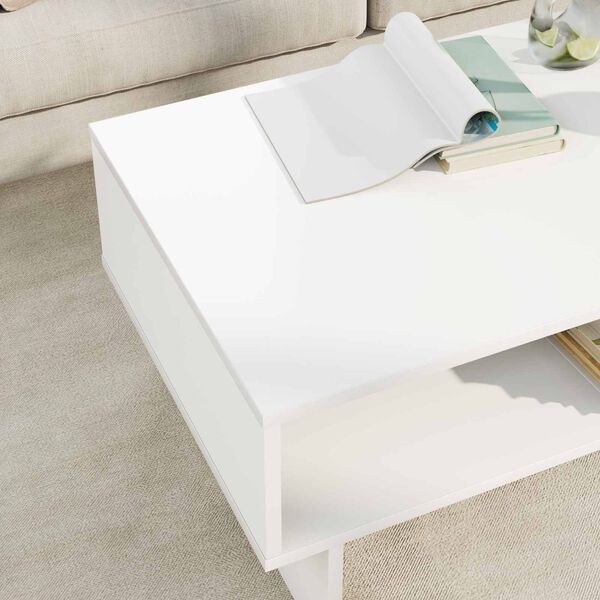 vidaXL Tavolino da salotto Bianco 80 x 46 x 35 cm Legno multistrato