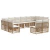 vidaXL Set di divani da esterno 6 pcs Naturale e Bianco Crema