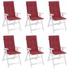 vidaXL Cuscini per Sedie 6 pz Rosso Vino 120x50x3 cm in Tessuto