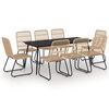 vidaXL Set da Pranzo da Giardino 9 pz in Polyrattan e Vetro