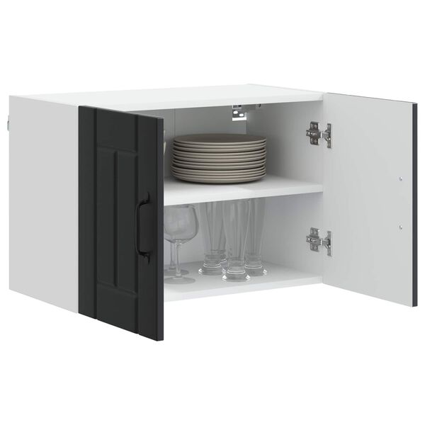 vidaXL Pensile cucina con porta Nero 60 x 31 x 40 cm Legno multistrato
