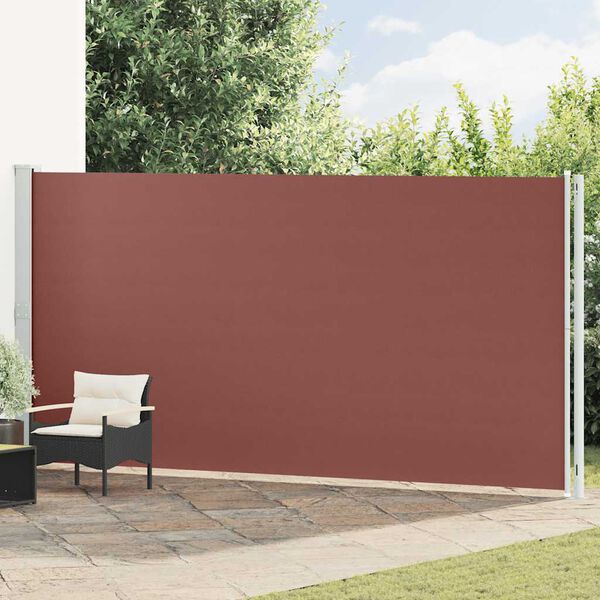 vidaXL Tenda da Sole Laterale Retrattile per Patio 200x600 cm Marrone