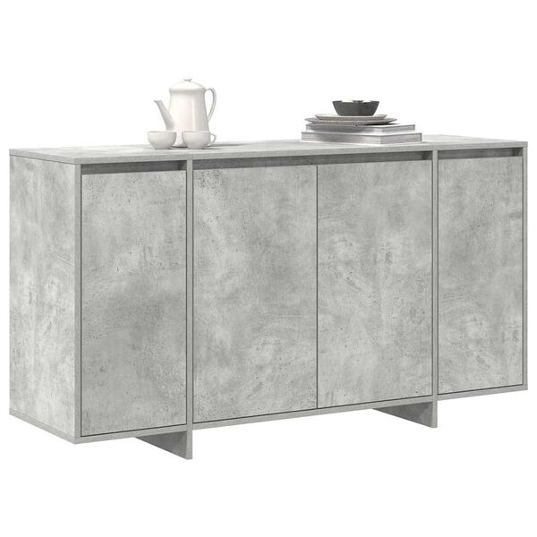 vidaXL Credenza Grigio cemento 135 x 41 x 75 cm Legno multistrato