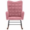 vidaXL Sedia a Dondolo Rosa in Velluto