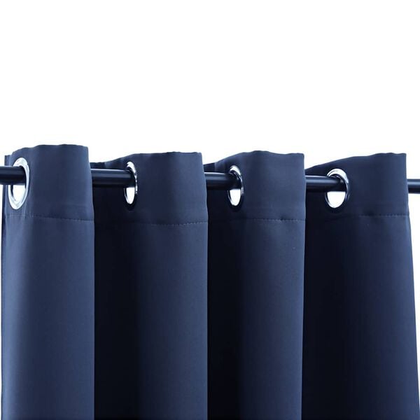 vidaXL Tende Oscuranti con Anelli in Metallo 2 pz Blu 140x225 cm
