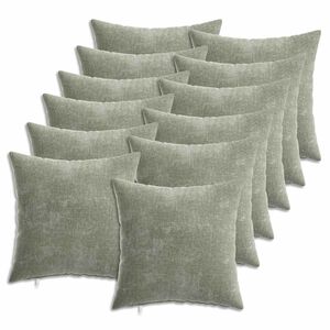 vidaXL Federa 6 pz HEERLEN Verde 35 x 35 cm Tessuto Chenille