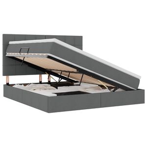 vidaXL Letto con contenitore e LED con led Grigio scuro 180 x 200 cm