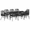 vidaXL Set da Pranzo per Giardino 9 pz Nero polyrattan