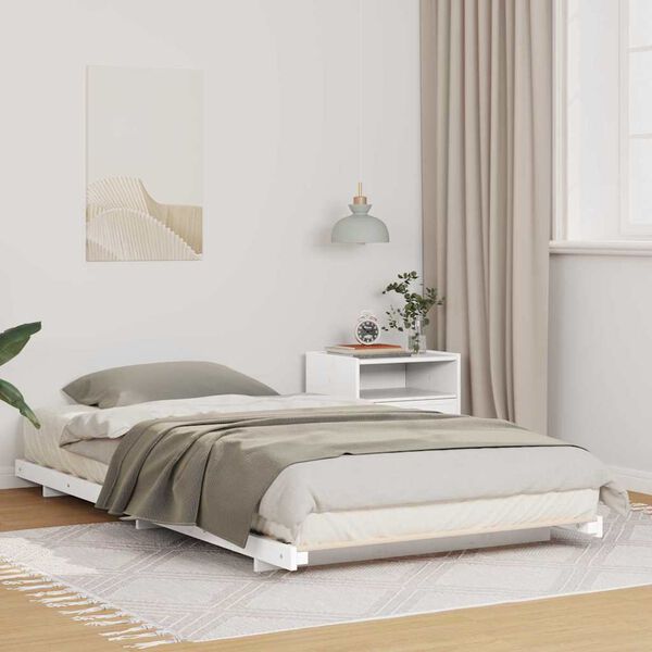 vidaXL Struttura letto a terra Bianco 100 x 210 cm