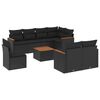 vidaXL Set Divani da Giardino 9 pz con Cuscini Nero in Polyrattan