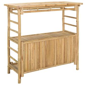 vidaXL Tavolo da bar da esterno Naturale 110 x 50 x 105 cm Bamb&ugrave;