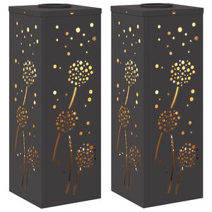 vidaXL Faro LED solare per sentieri 2 pcs Nero