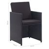 vidaXL Set da Pranzo da Giardino 17 pz con Cuscini in Polyrattan Nero