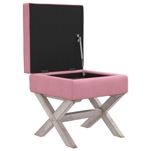vidaXL Sgabello Portaoggetti rosa 45x45x49 cm in Velluto