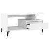 vidaXL Tavolino da Salotto Bianco Lucido 90x49x45 cm Legno Multistrato