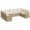 vidaXL Set Divano da Giardino 9 pz con Cuscini Beige in Polyrattan