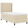vidaXL Letto a molle con materasso Crema 90 x 190 cm Tessuto