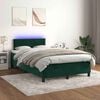 vidaXL Letto a Molle con Materasso e LED Verde Scuro 120x190cm Velluto