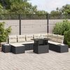 vidaXL Set Divano da Giardino con archiviazione 9 pcs Nero Poly Rattan
