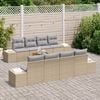 vidaXL Set Divano da Giardino 9 pcs Beige e Grigio Chiaro polyrattan
