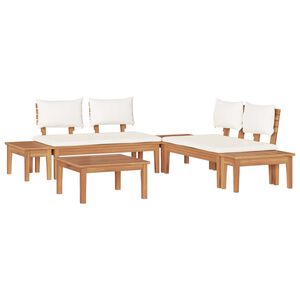 vidaXL Set Divano da Giardino 3 pcs Marrone e Crema