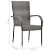 vidaXL Set Mobili da Pranzo Giardino 5 pz in Polyrattan Grigio