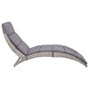 vidaXL Lettino Prendisole Pieghevole con Cuscino in Polyrattan Grigio