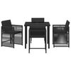 vidaXL Set da Pranzo per Giardino 5 pcs Nero polyrattan