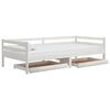 vidaXL Divano Letto con Cassetti 90x200 cm Bianco in Massello di Pino
