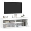 vidaXL Mobili TV a Parete con Luci LED 2pz Bianchi 60x30x40 cm