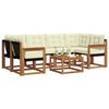 vidaXL Set di divani da esterno con cuscino 7 pcs Naturale e Crema
