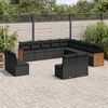 vidaXL Set Divani da Giardino 13pz con Cuscini Nero in Polyrattan