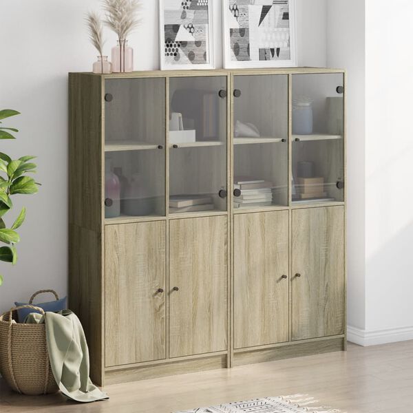 vidaXL Libreria Ante Rovere Sonoma 136x37x142 cm in Legno Multistrato