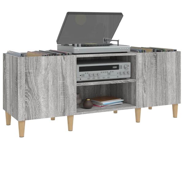 vidaXL Mobile Porta Dischi Grigio Sonoma 121x38x48cm Legno Multistrato