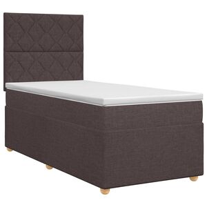 vidaXL Letto box spring con materasso Marrone Scuro 80 x 200 cm