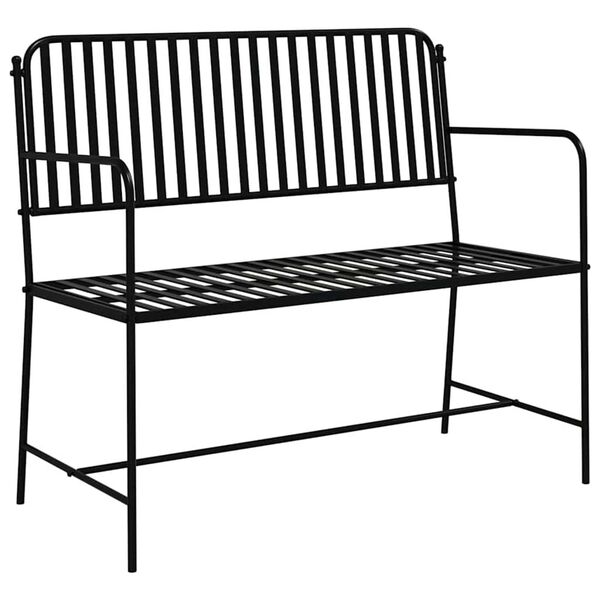 vidaXL Panchina da giardino Nero 104 x 54 x 93cm Acciaio