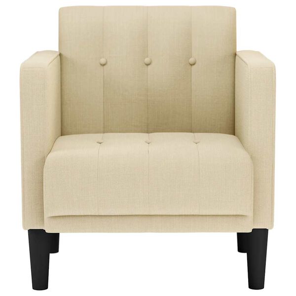 vidaXL Divano Sedia con Braccioli Crema 53 cm in Tessuto