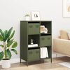 vidaXL Credenza Verde Oliva 68x39x103,5 cm in Acciaio