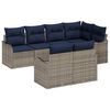 vidaXL Set Divano da Giardino Grigio polyrattan