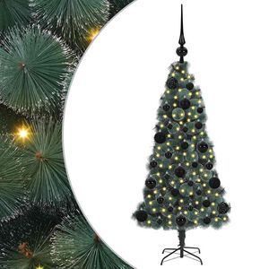vidaXL Albero di Natale artificiale preilluminato con set di palline