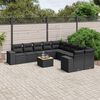 vidaXL Set Divani da Giardino 11 pz con Cuscini in Polyrattan Nero