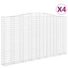 vidaXL Cesti Gabbioni ad Arco 4 pz 400x30x220/240 cm Ferro Zincato