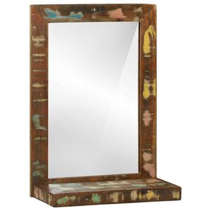 vidaXL Specchio da bagno Marrone Legno Recuperato Massello