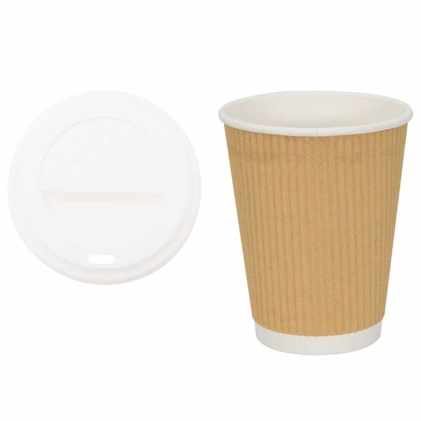 vidaXL Tazze da Caff&egrave; in Carta con Coperchi 1000 pz 12oz 300 ml